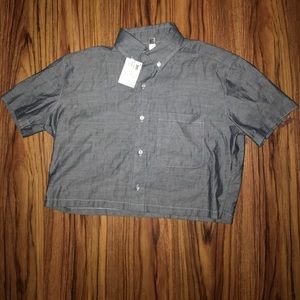 American Apparel cropped chambray top